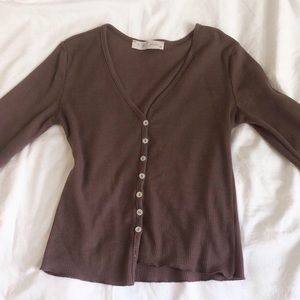 Brown button up long sleeve